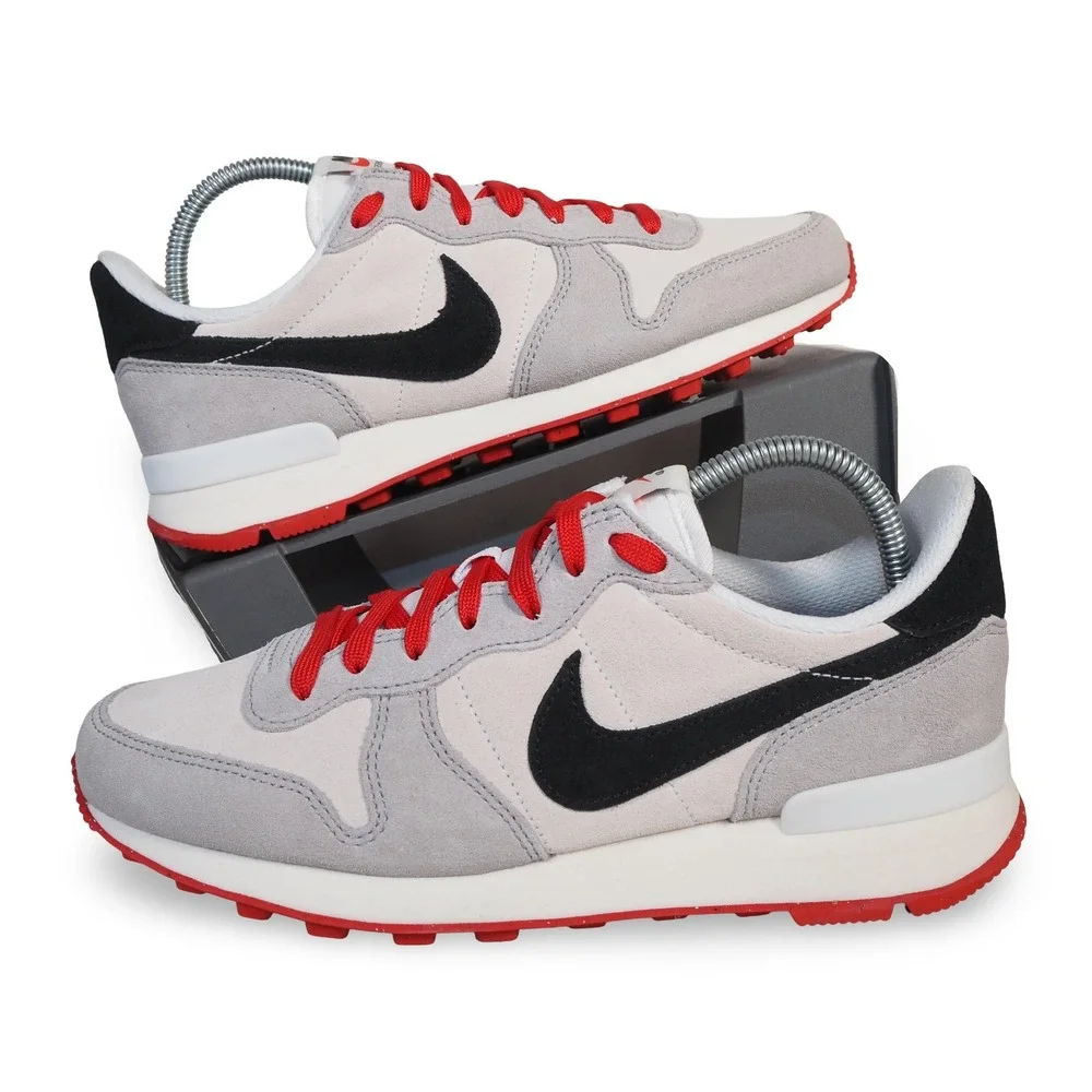 Nike By You Internationalist Womens 6.5 White Grey Red Black CW7637-991 Shoes